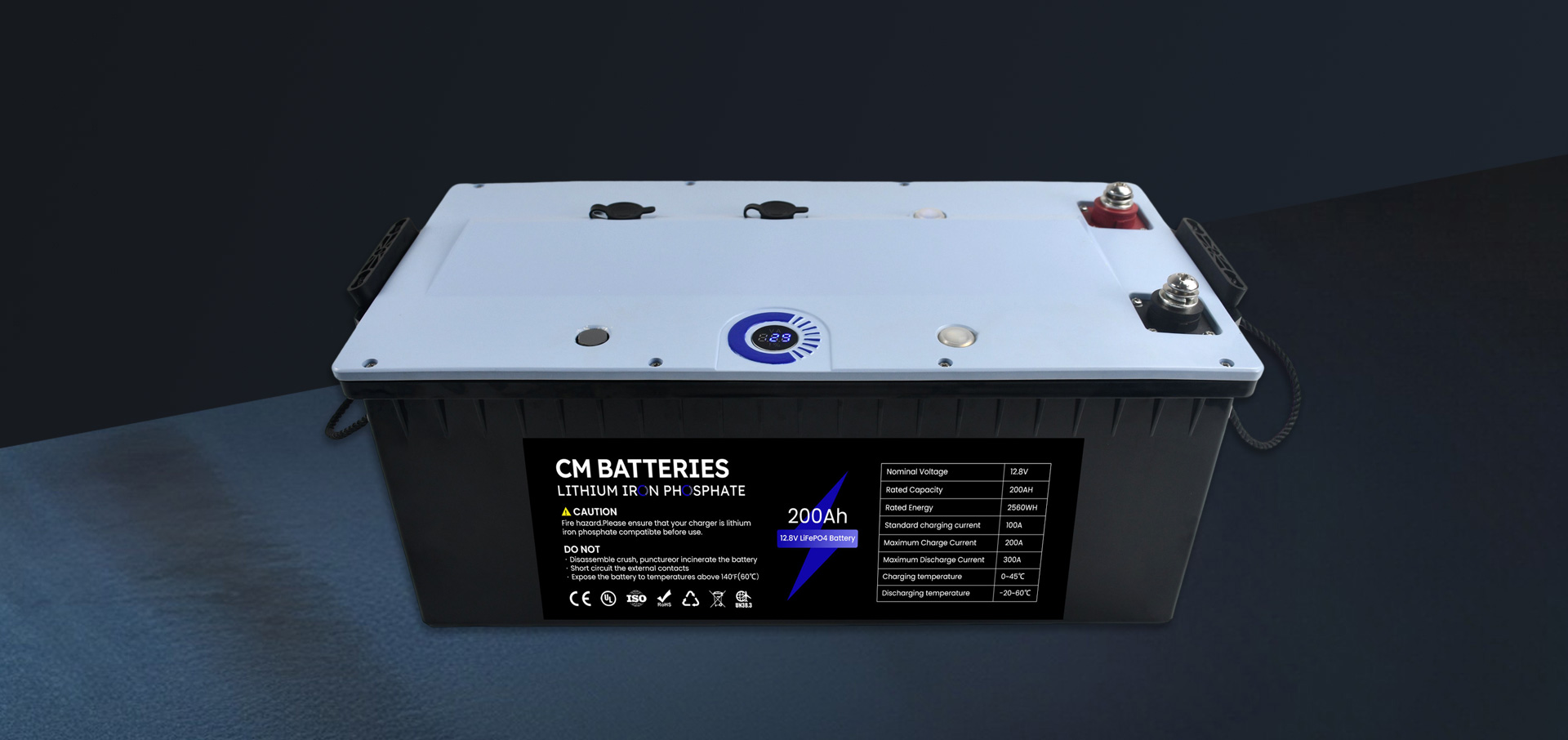 Batterie au lithium 12 V 100 Ah LiFePO4, coupure basse température et BMS  100 A intégré.