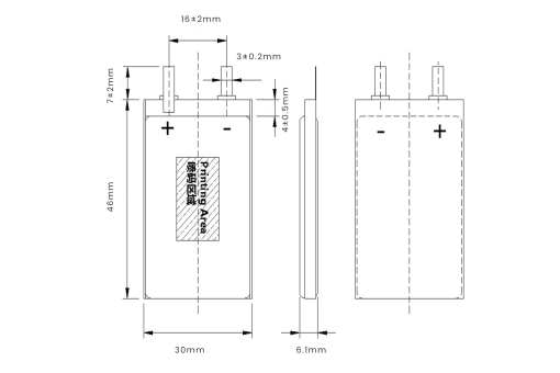7.4V 300mAh LiPo Battery for Compact Control Modules