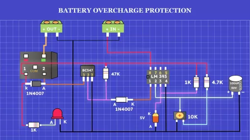 12v battery overcharge protection circuit diagram