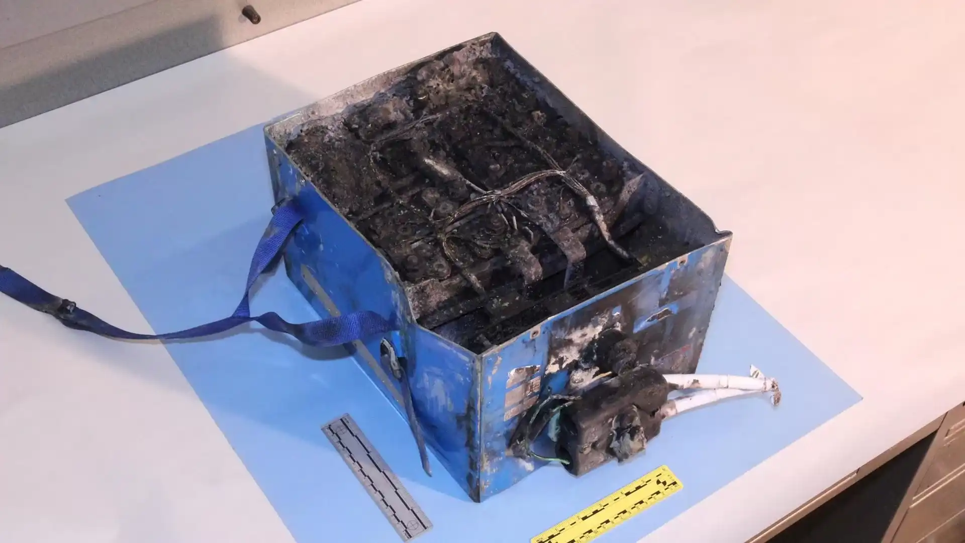 Lithium iron phosphate battery catches fire due to short circuit