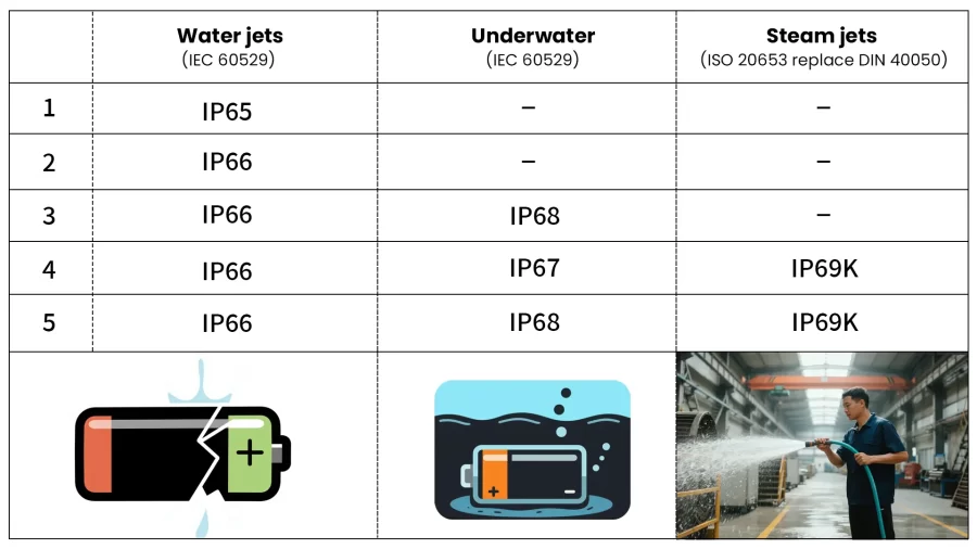 ip waterproof ratings-compare chart