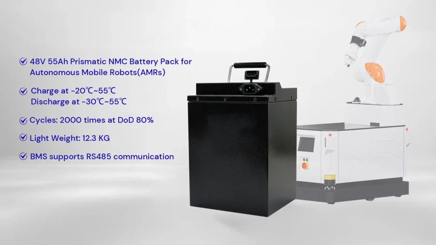 48V 55Ah Prismatic NMC Battery Pack for Autonomous Mobile Robots(AMRs)     
