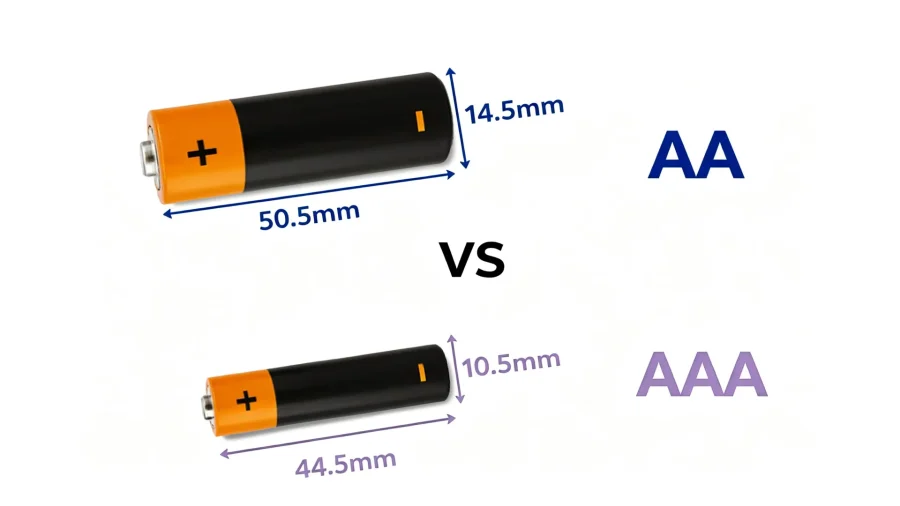 AA vs AAA Size Comparison